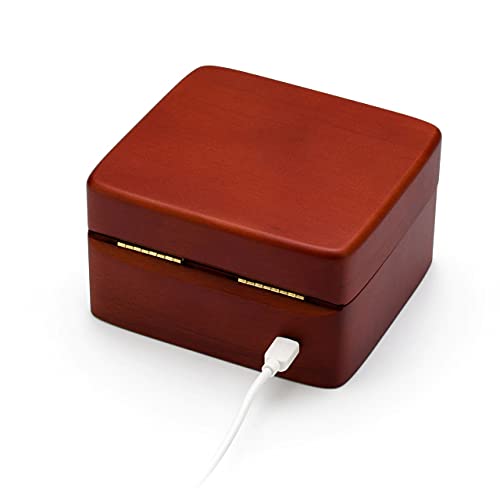 Custom Music Box - Upload Your Own Songs With Usb, 15 Songs Space, Exterior Matte Wood Tone Finish Musical Box With Small Compartment (L3 - Volume/On+Off/Sensor/Usb/Recharge) #TOP3
