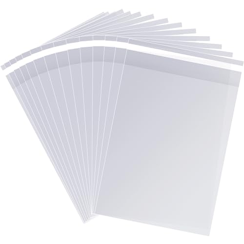 MORIDA Clear Cellophane Bags 100 Pcs 6x10 inch Self Sealing Self Adhesive Candy Treat Bags Resealable Plastic Favors Gift Photos A5 Cards Envelopes Packaging Poly Bag