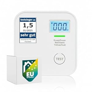 Smartwares CO-Melder - 10-Jahres-Batterie - LED-Bildschirm & Anzeige - Testknopf - FGA-13091