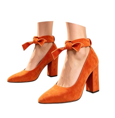 Generisch Hohe Schuhe, Trachtenschuhe Damen Dirndl Chunky Pumps...