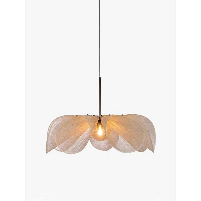 Lampe suspendue salon style crème française lustre réglable E27