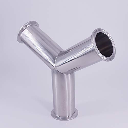 76mm Pipe OD 3" Tri Clamp Y Shaped 3 Way Sus 304 Stainless Steel Fitting Spliter Homebrew Beer Wine