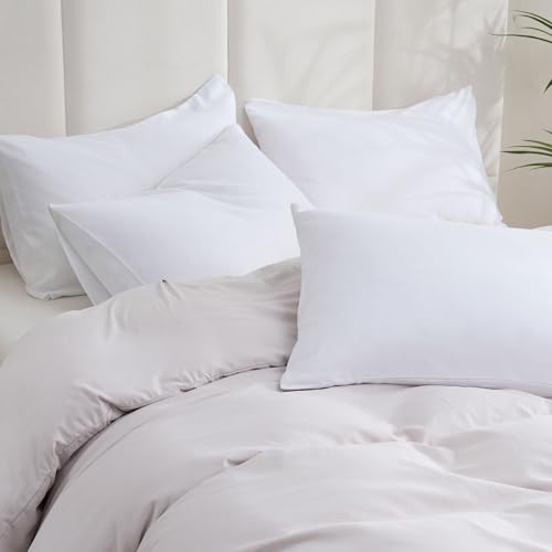 ZPECC Pillow Cases Bulk 24 Pack - Standard Pillowcases with Envelope Closure, Soft Brushed Microfiber Pillow Cover for Hotel Airb&bs Hospital Bedding Essential (Snow White)
