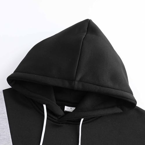 Men's Hoodies Fashion Color Block Long Sleeve Pullover Sweatshirt Loose Fit Soft Comfy Casual Fall Winter Clothes3