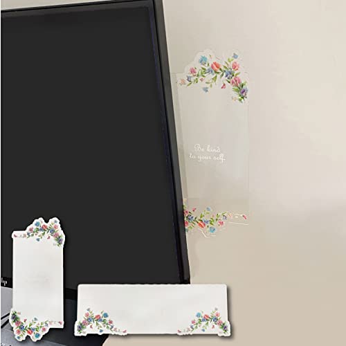 モニターメモボード パソコン 付箋 メモ 貼る 付箋ボード アクリル 1mm厚 花柄 (上付用(横長))