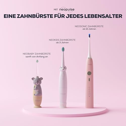 Neosonic® – Elektrische Schallzahnbürste, Laufzeit 3 Monate – 15 Modi – wiederaufladbar USB-C – Timer 2 Minuten – 2 Köpfe enthalten – 2 Jahre Garantie – Schallbürste, Rosa NEOPULSE – Bild 7
