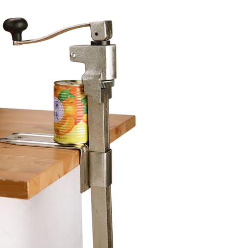Commercial Can Opener, Industrial Can Opener for Big Cans Heavy-duty Food Can Opener Stainless Steel Manual Table Can/Tin Opener with Adjustable Handle for Cans Up to 11.81