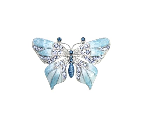 Image of Gorgeous Rhinestone Crystal Enamel Butterfly Pin Brooch