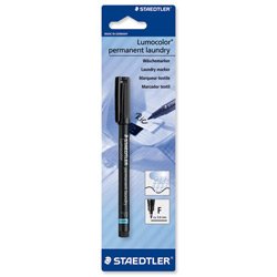 Brand New. Staedtler Lumocolor Permanent Laundry Marker Line Width 0.6mm Black Ref 319LMF9 [Pack 10]