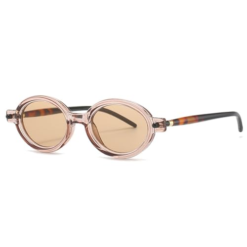 Lunettes de soleil ovales bicolores aux finitions rivets et verres gris clair haut de gamme
