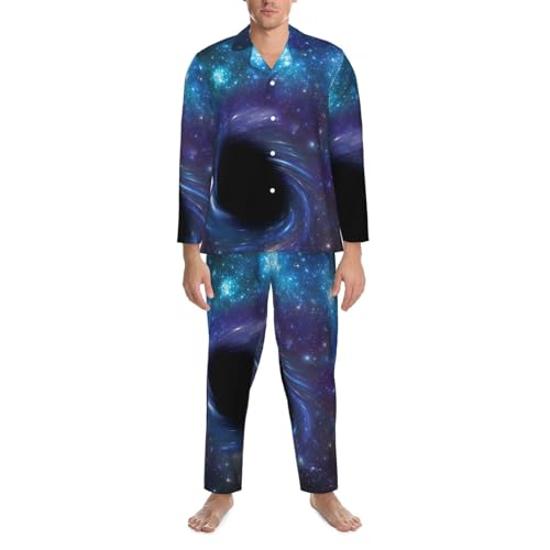 Pyjama manches longues homme imprimé galaxie contre nuits fraîches - 5