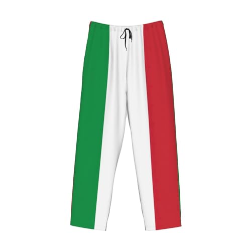 Italian Flag Print Lightweight Casual Pajamas,Pajamas With Pockets,Soft And Comfortable Long Pajamas4