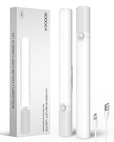 Image of Under Cabinet Lights, 11.8 Inch Motion Sensor Lighting Indoor, 1800mAh Rechargeable Battery Operated Wireless Closet Lights, Magnetic Dimmble Under Counter Lights for Kitchen (2 Pack)