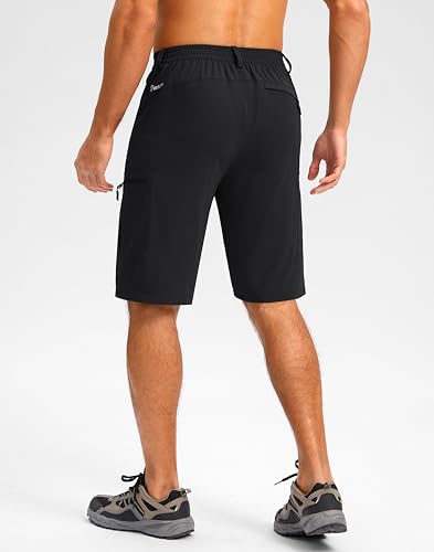 Pudolla Men's Hiking Shorts 11" Lightweight Cargo Work Shorts for Men Summer Travel Golf Casual Outdoor with 5 Pockets3