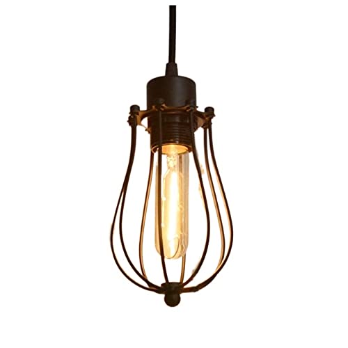 Lampe suspendue de plafond rétro réglable luminaire industriel cage métal lanterne rustique