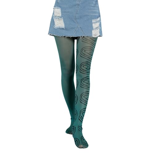 Woman Y2K Sheer Tights Mesh Pantyhose Long Stockings Tie Dye Colourful Patterned Tight Skinny Leggings