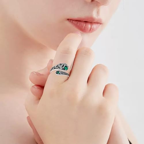 Witches Knot/Just Breathe/Snake/Dragonfly Ring 925 Sterling Silver Spoon Ring Adjustable Thumb Open Ring for Women4