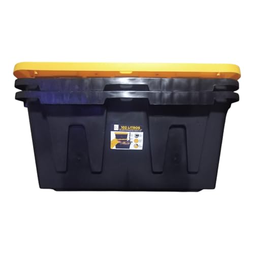 La mejor comparación de Cajas de Plastico Con Tapa Home Depot al mejor precio. 45 Kit 2 Cajas de Almacenamiento de Plastico J.G.V TAZMANÍA con Tapa GRANDES 102L organizador para Hogar, Oficina, Closet, Guardar Ropa, Juguete o Herramienta, Resistente y apilables...