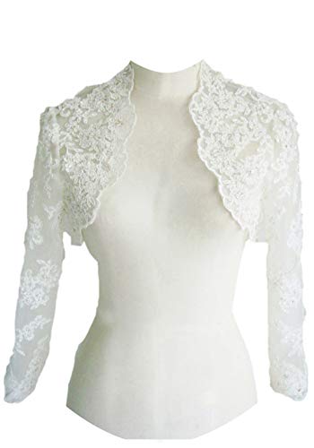 EllieHouse Women's Lace Wraps Wedding Bridal Bolero Jacket With Pearls WJ16