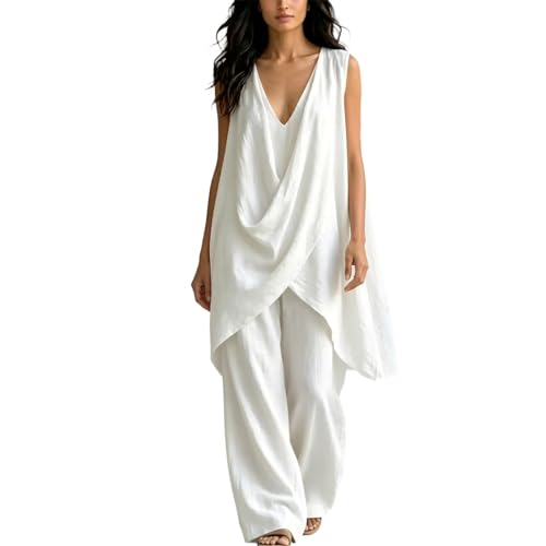 Traje de verano de dos piezas ideal para vacaciones en la playa y ropa de salón fluida