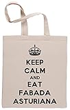 Keep Calm And Eat Fabada Asturiana Bolsa De Compras Shopping Bag Beige