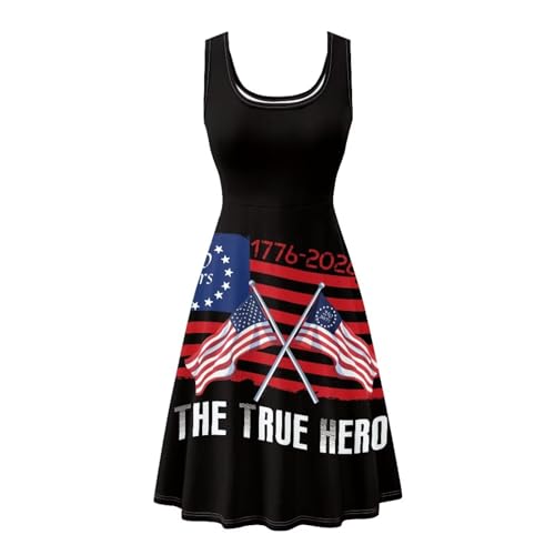 Image of Women Stylish Tank Dresses Sleeveless Round Neck Midi Casual Dress with Pocket for Summer