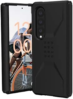 Urban Armor Gear UAG Designed for Samsung Galaxy Z Fold 4 Case 2022 Black Civilian Sleek Ultra-Thin Shock-Absorbent Protective Cover