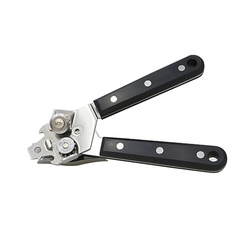 OUNONA Can Opener Driver Steel Beer Can Opener Tool Can Top Opener Cap Opener Corkscrew Hand Held Can Openers for Kitchen Grip Jar Opener Handle Bottle Opener Lid Opener Jar Opener Black