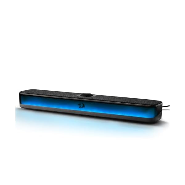 Redragon GS515 RGB Desktop Soundbar, 2.0 Channel Stereo Computer Speakers for Desktop with BT 5.3, USB-C/USB Powered, Black - Image 9