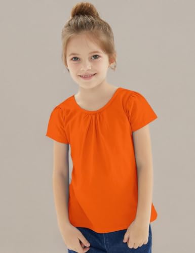 Image of Noomelfish Girls Criss Cross Back T-Shirts Short Puff Sleeve Tee Tops (5-12 Years)