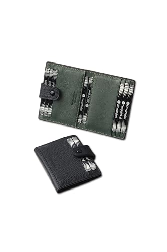 Unisex Genuine Leather Small Card Holder Wallet (British Green)