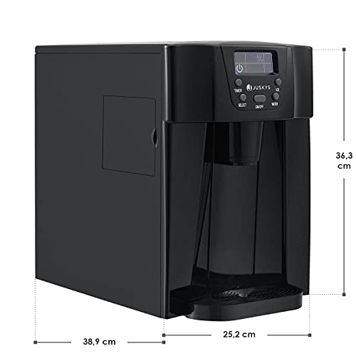 Juskys Eiswürfelmaschine PIM200L mit 2in1 Direkt-Spender & Timer — bis 12kg / Tag, Eiswürfel in 6-10 Minuten, 2 Größen, 2L Tank — Eiswürfelbereiter schwarz – Bild 3
