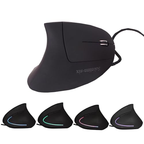 Ratón vertical Sokelinn-six con cable USB, 3200 DPI ajustables para computadoras