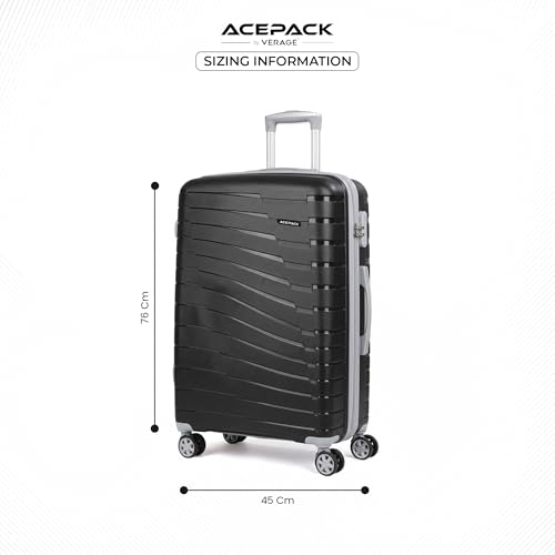 Image of ACEPACK - STARLINK Set Of 3 Pieces (Small + Medium + Large) Trolley Bag, Lightweight Luggage Suitcase With Spinner 8 Wheel, Unbreakable Polypropylene Hard Shell, In-Built Number Lock, 3 Years Warranty