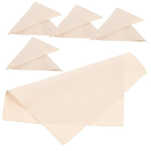 KONTONTY Embroidery Gridding Fabric Set 5 Pieces of White Cross Stitch Cloths Cotton Polyester Blend for DIY Crafts