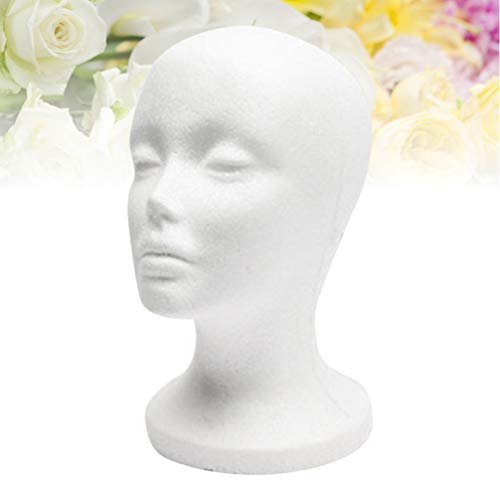 PIXNOR 1Pc Cabeça De Poliestireno Poliestireno Branco Exibição Cabeça Manequim Feminino para Peruca