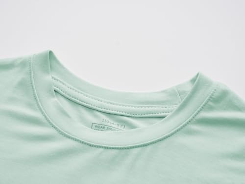 TongKiKi Baby Clothes BABY 2T-10Y Toddler Kids Girls Boys Soft Comfy Short Sleeve Pants and Shirts 2pcs Set Summer Clothing, Mint Green,6-7 Years