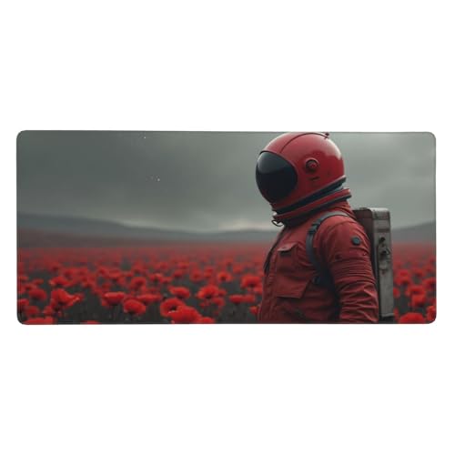 Tapis de souris de jeu grand format astronaute rouge pour PC