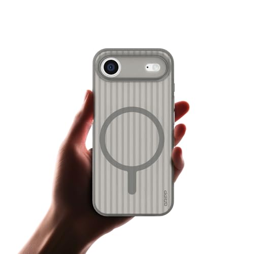Image of GRIPP Slimfit Case Compatible with Mag-Safe for iPhone Air | Ultra-Thin, Corrugated Design, Matte Frosted Finish, Raised Edges, Anti-Scratch, Sleek & Lightweight Back Cover - Grey