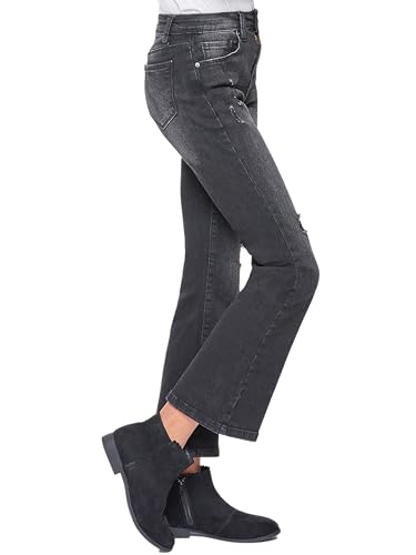 YMI Girls Bell Bottom Essential Clean Hem Jeans2