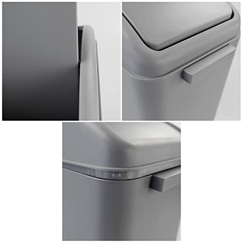 Caneca de Basura con Tapa Basculante 4.5 Galones Gris miniatura 2