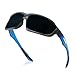 mincl Full lens Polarized Reading Sunglasses for Men Driving Running Sports Reader Square UV Protection Style Unisex (black&blue, 1.5x)