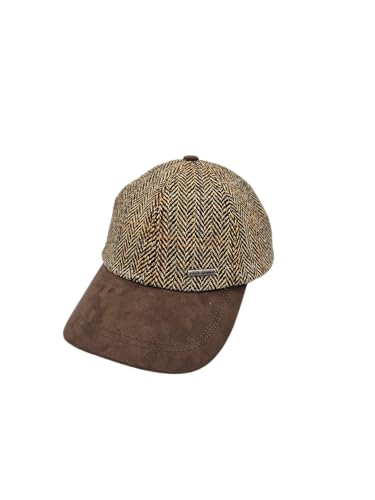 Fits Yall Wool Tweed Houdstooth Baseball Cap with Suede Brim: Adjustable Relaxed Fit for Men Women and Unisex (Brown Tweed)