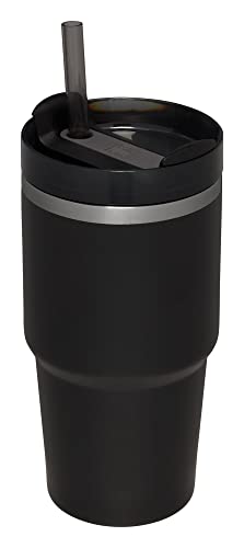 Image of STANLEY Quencher H2.0 Tumbler with Straw 20 oz | Flowstate 3-Position Lid | Cup Holder Compatible for Travel | Insulated Stainless Steel Cup | BPA-Free | Black