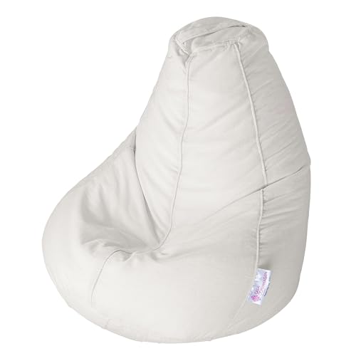 Image of Casa Copenhagen Premium Designer Fabric Bean Bag Chair, Filled with Beans | Capacity: Upto 7 Ft Height, 200 KG Weight | 4XL | White Coal