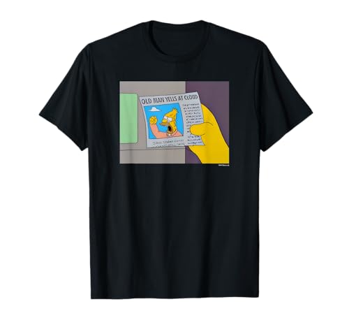 The Simpsons Old Man Yells At Cloud Newspaper V1 T-Shirt