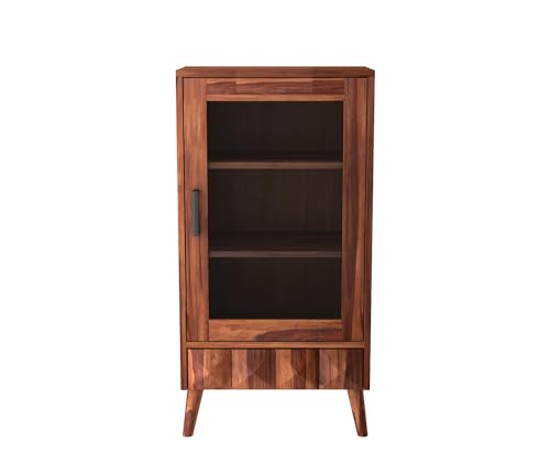 Image of Sheesham Wood Bookcase | Solid Wood Book Shelf for Home Library | Wooden Book Cabinet for Home & Office Living Room (Large, BBslf-Honey4)