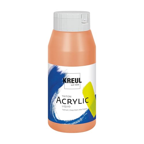 KREUL 17039 - Solo Goya Triton Peinture Acrylique Terracotta, Flacon de 750 ML, séchage Rapide et Mat, Peinture à Base d'eau, qualité Studio, Bon Pouvoir Couvrant et Bon rendement