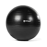 Titan Fitness Exercise Stability Ball Black 55 cm. Yoga Pilates Anti Burst with Pump