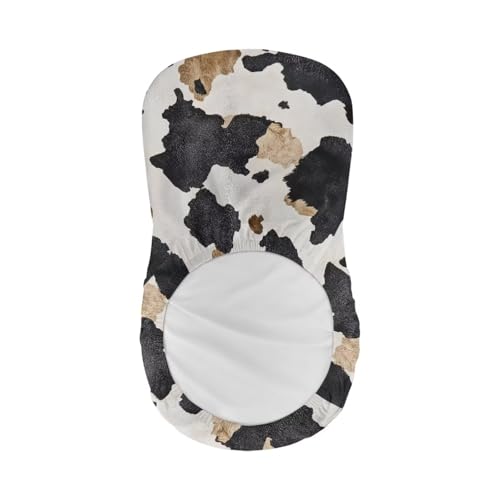 Image of Bar Stool Covers with Backs Stretch Swivel Bar Stool Covers Slipcovers Set of 2 Cowhide Print Washable Height Mid Low Back Chair Protector